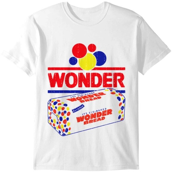 Wonder Bread Retro Humor Graphic Style Classic Logo Food Meme T-Shirt 166 - Picture 1 of 5